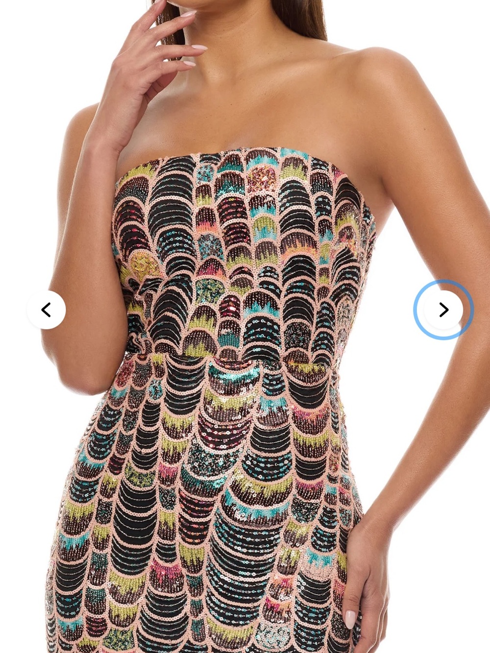 Aliyah Strapless Sequin Gown - Multi Color - Picture 2 of 5